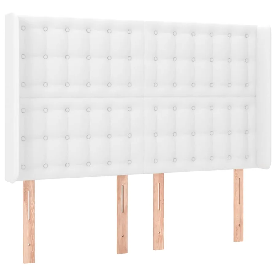 Sommier à lattes de lit matelas LED Blanc 140x190 cm Similicuir - 7
