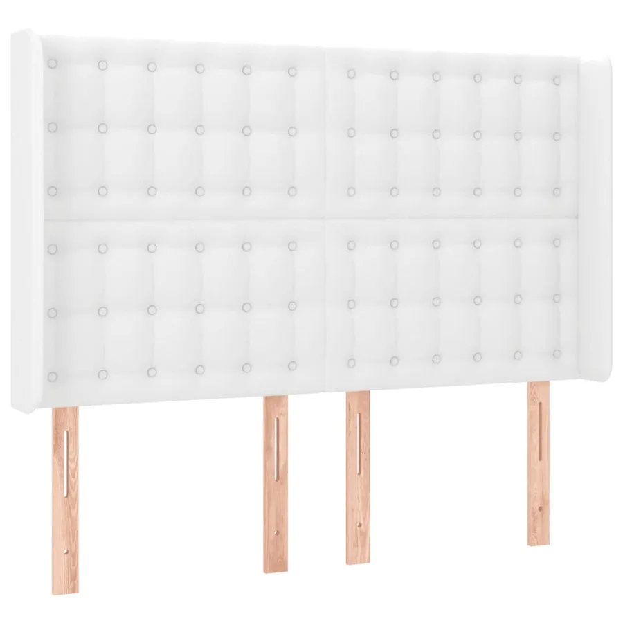 Tête de lit à LED Blanc 147x16x118/128 cm Similicuir - 3