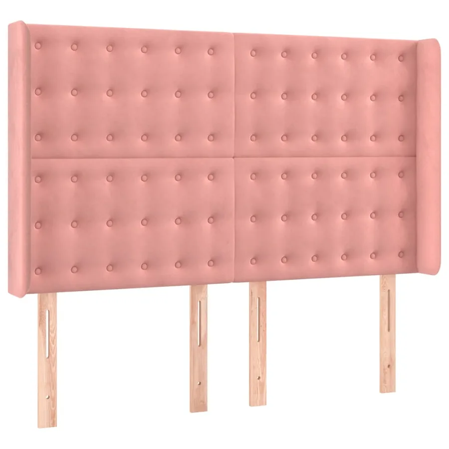 Sommier à lattes de lit matelas et LED Rose 140x190 cm Velours - 7
