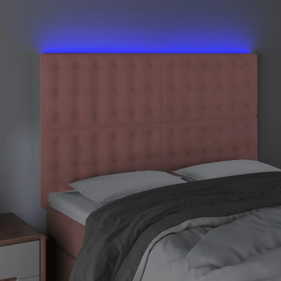 Tête de lit à LED Rose 144x5x118/128 cm Velours - 3