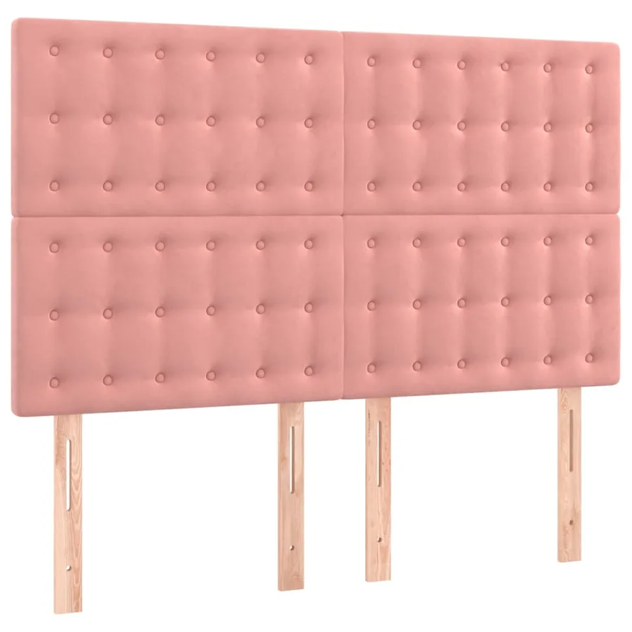 Tête de lit à LED Rose 144x5x118/128 cm Velours - 4