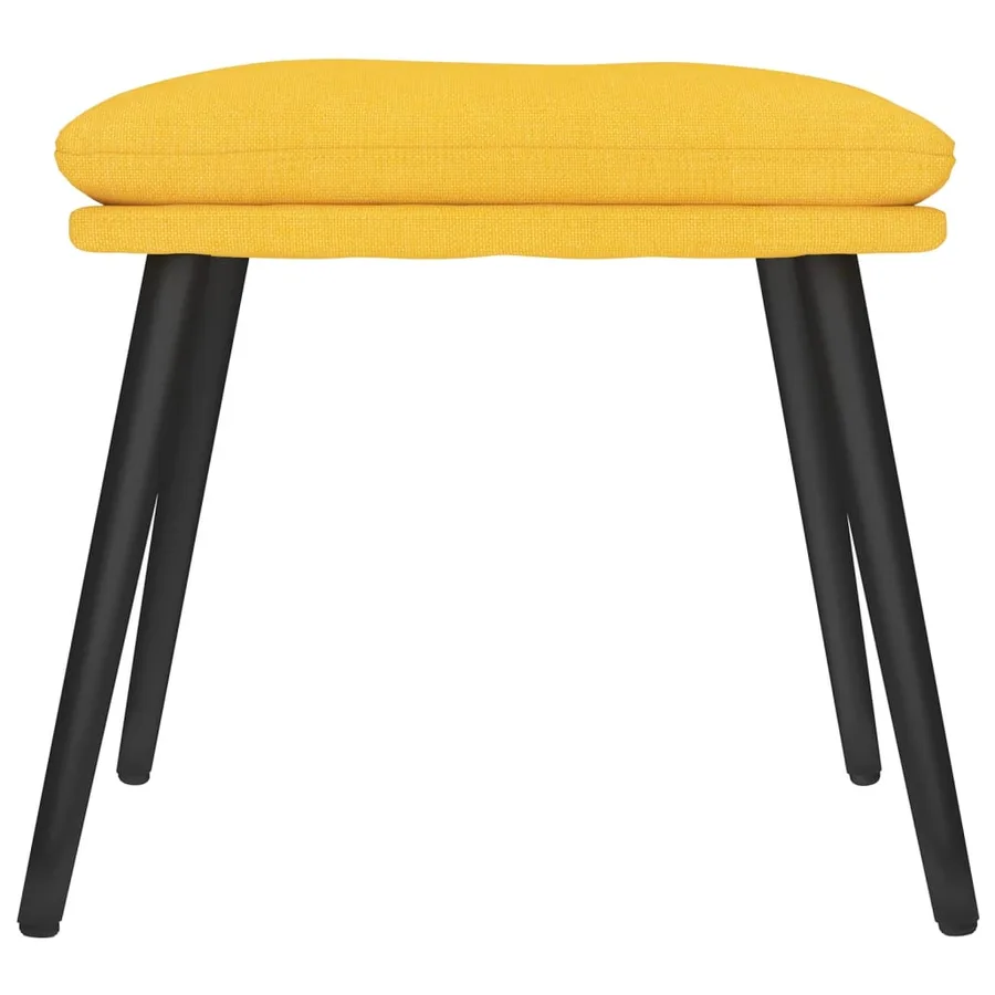 Chaise de relaxation avec tabouret Jaune moutarde Tissu - 9