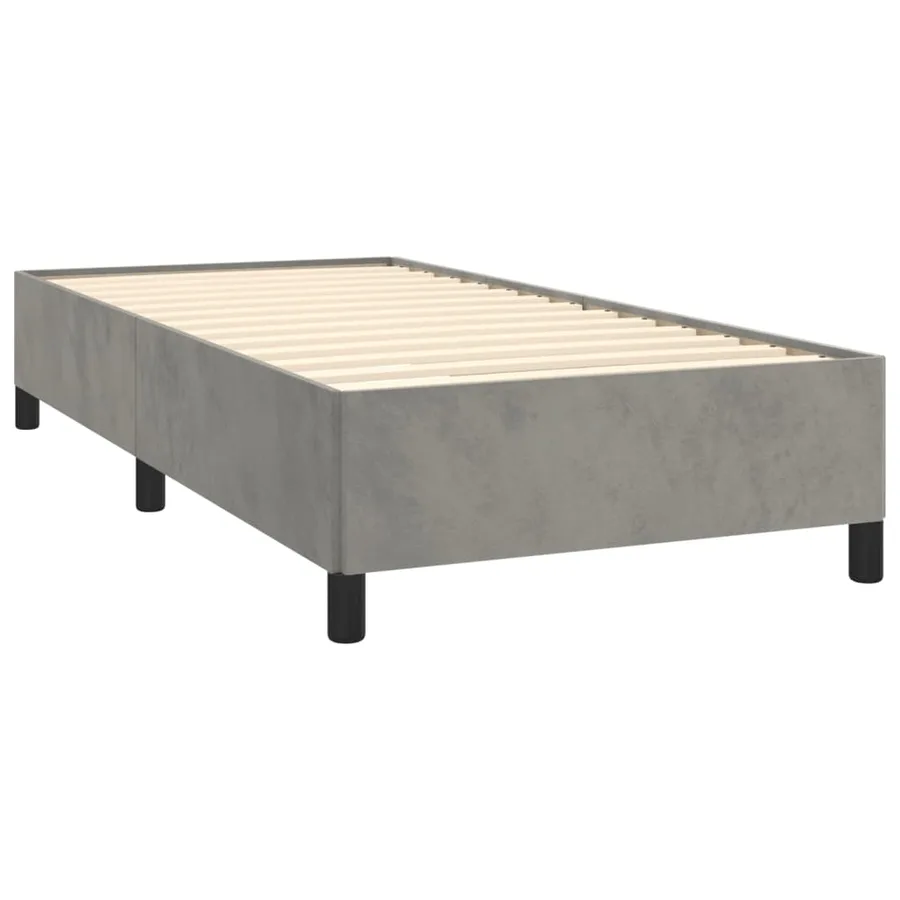 Sommier à lattes de lit et matelas Gris clair 90x200 cm Velours - 4