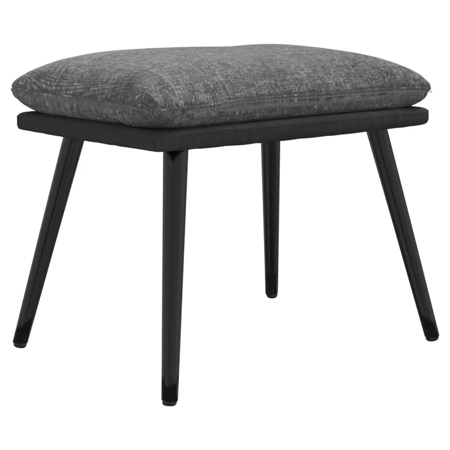 Chaise de relaxation avec tabouret Gris clair Tissu similicuir - 8
