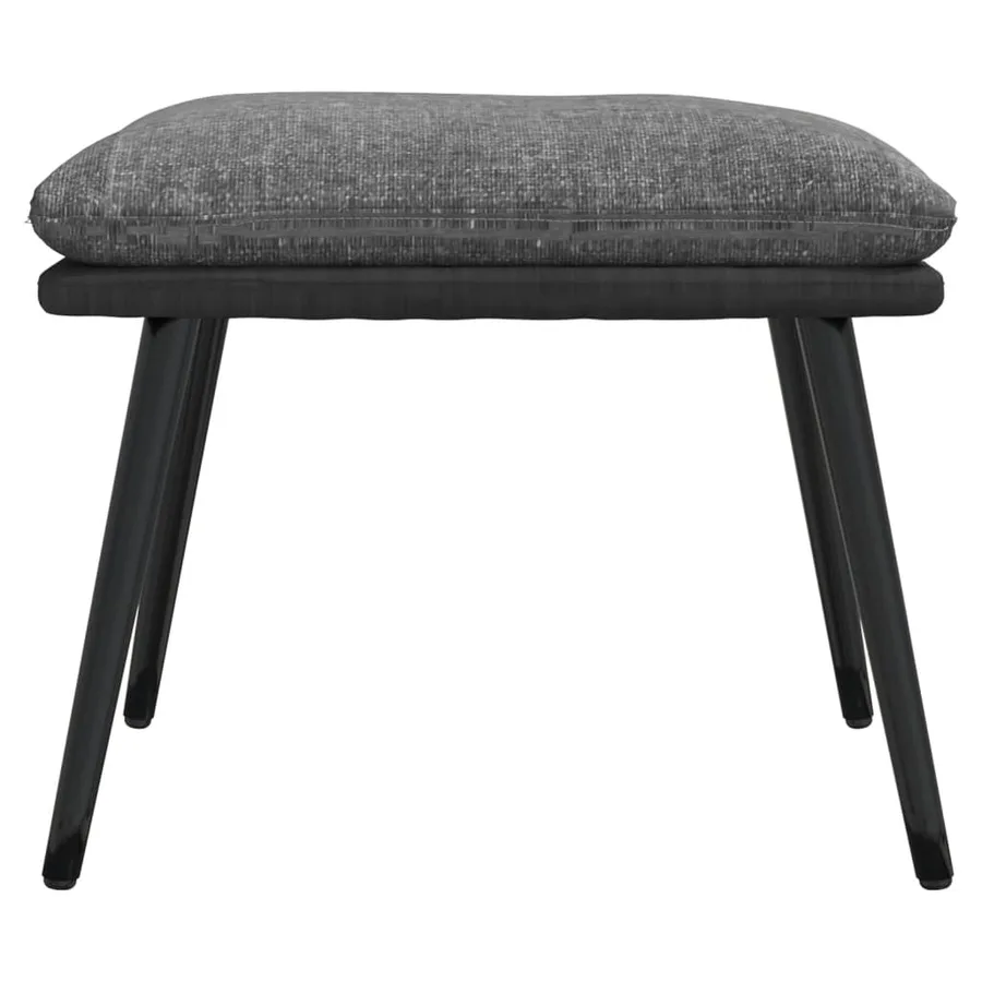 Chaise de relaxation avec tabouret Gris clair Tissu similicuir - 9
