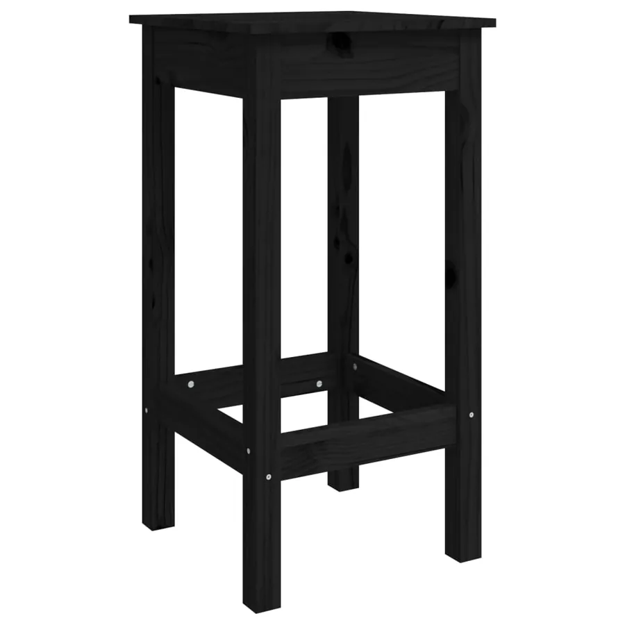 Ensemble de bar de jardin 3 pcs noir bois de pin massif - 6