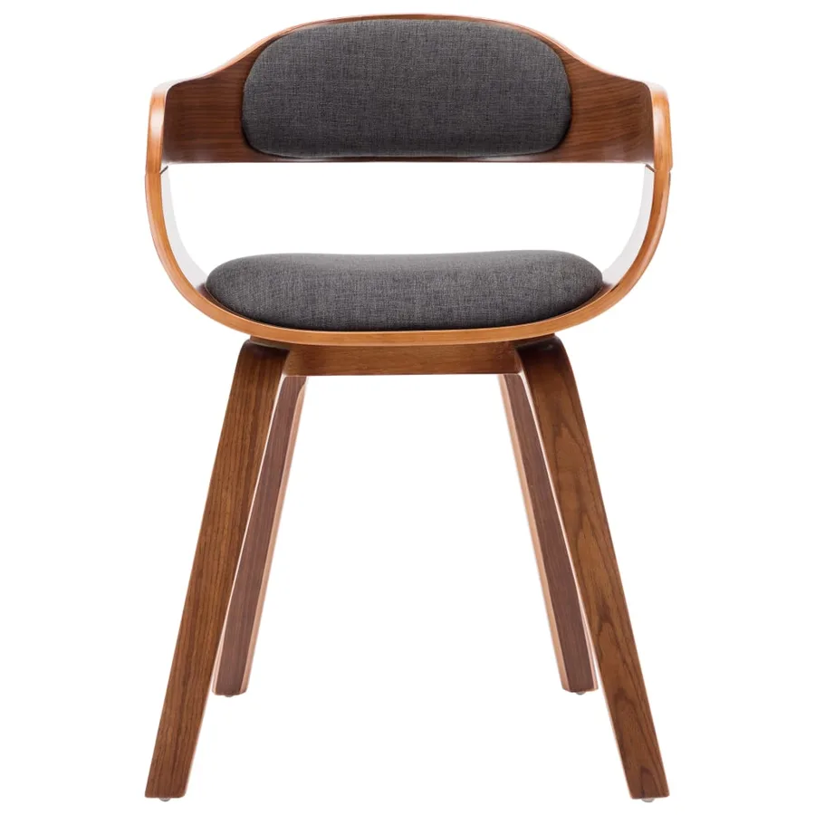 Chaises à manger lot de 6 gris foncé tissu et bois courbé - 4