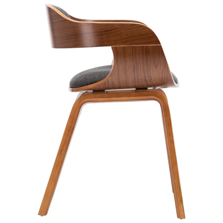 Chaises à manger lot de 6 gris foncé tissu et bois courbé - 5