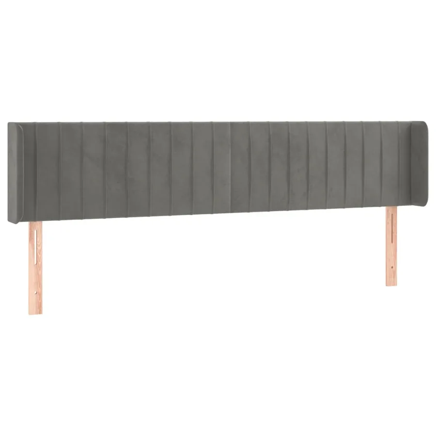 Tête de lit à LED Gris clair 183x16x78/88 cm Velours - 3