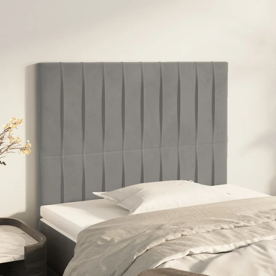 Tête de lit Gris clair 90x5x118/128 cm Velours