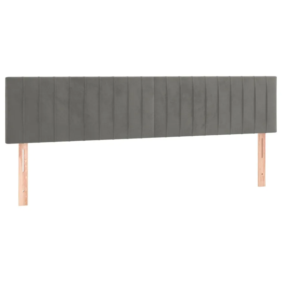 Tête de lit à LED Gris clair 180x5x78/88 cm Velours - 4