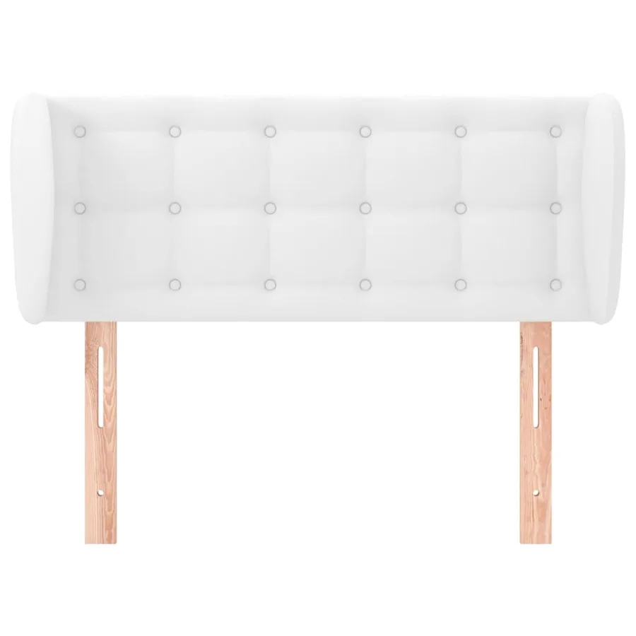 Tête de lit avec oreilles Blanc 93x23x78/88 cm Similicuir - 3