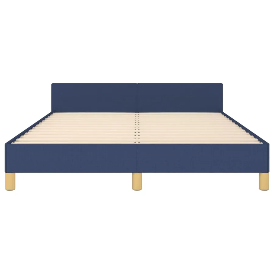 Cadre de lit sans matelas bleu 140x190 cm tissu - 6