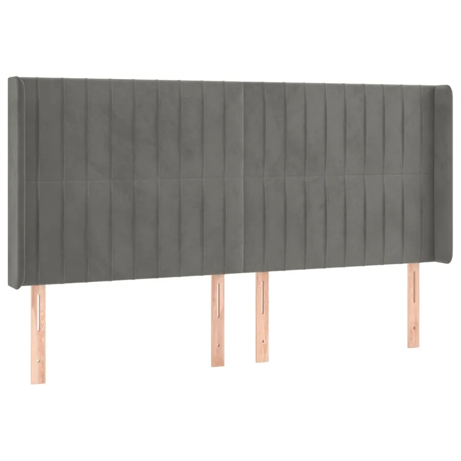 Tête de lit à LED Gris clair 183x16x118/128 cm Velours - 3