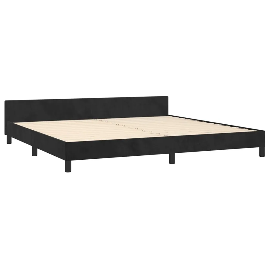 Cadre de lit sans matelas noir 200x200 cm velours - 5