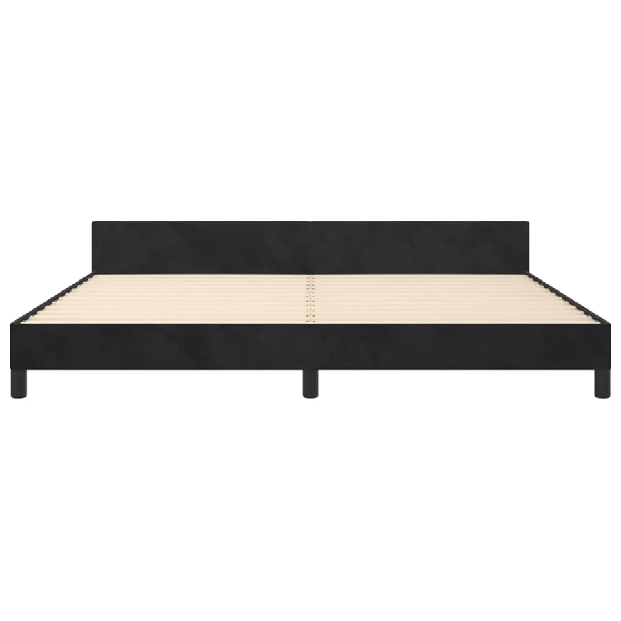 Cadre de lit sans matelas noir 200x200 cm velours - 6