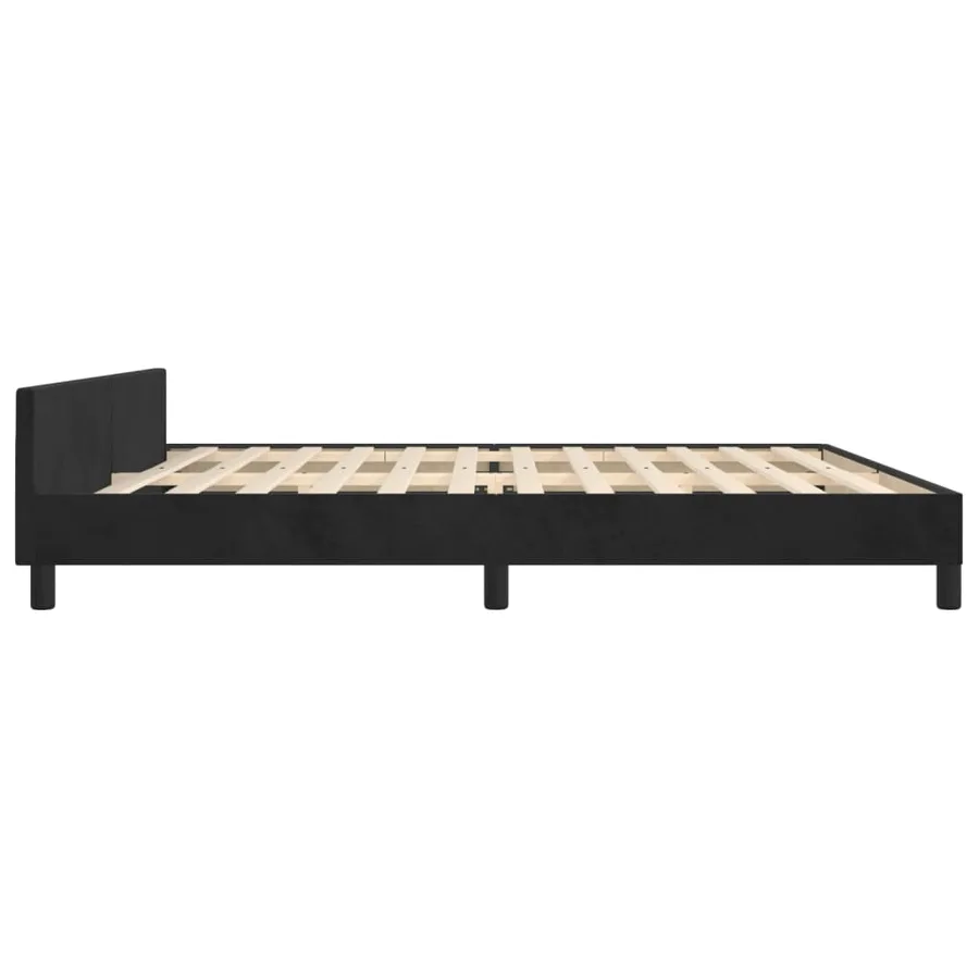 Cadre de lit sans matelas noir 200x200 cm velours - 7