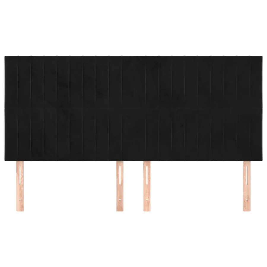 Tête de lit Noir 200x5x118/128 cm Velours - 3