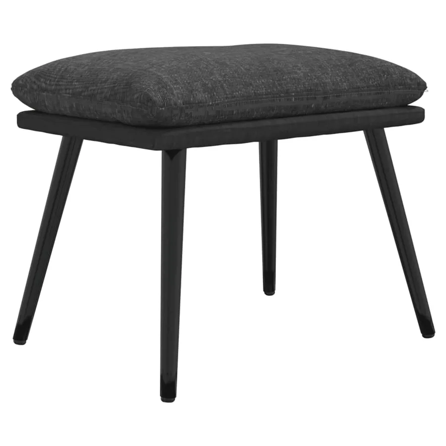 Repose-pied Gris foncé 45x29,5x35 cm Tissu et similicuir - 2