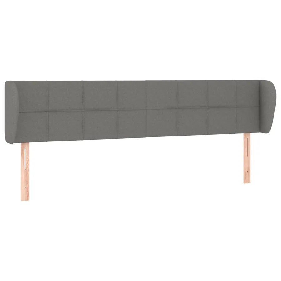 Tête de lit avec oreilles Gris foncé 203x23x78/88 cm Tissu - 2