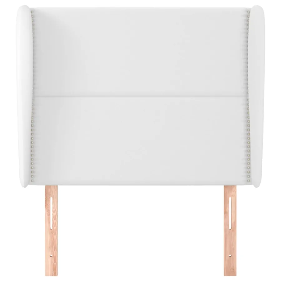 Tête de lit avec oreilles Blanc 103x23x118/128 cm Similicuir - 3