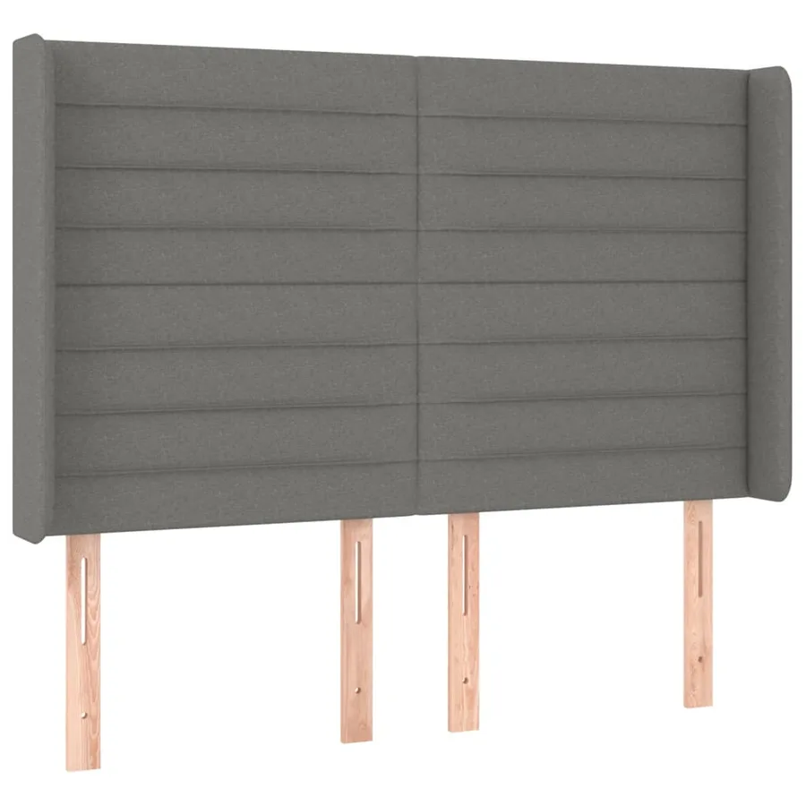 Sommier à lattes de lit matelas LED Gris foncé 140x200 cm Tissu - 7