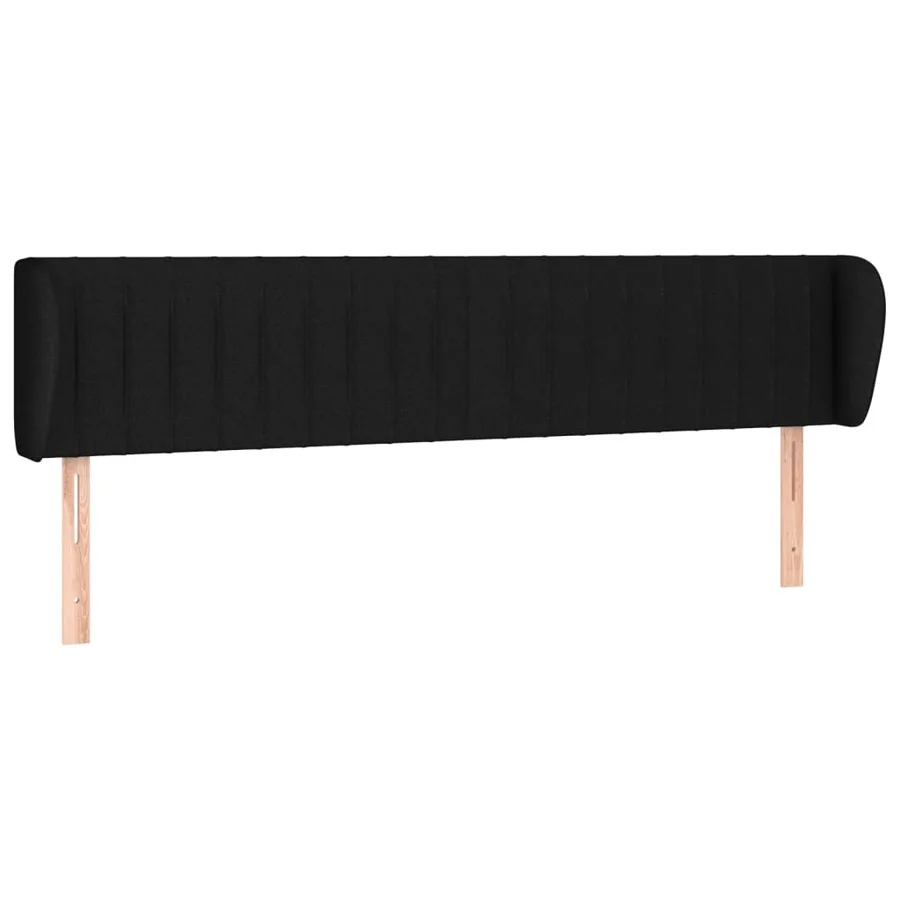 Tête de lit avec oreilles Noir 183x23x78/88 cm Tissu - 2