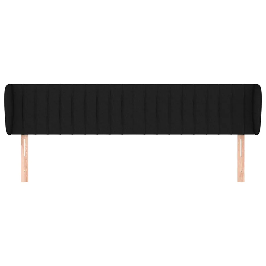 Tête de lit avec oreilles Noir 183x23x78/88 cm Tissu - 3