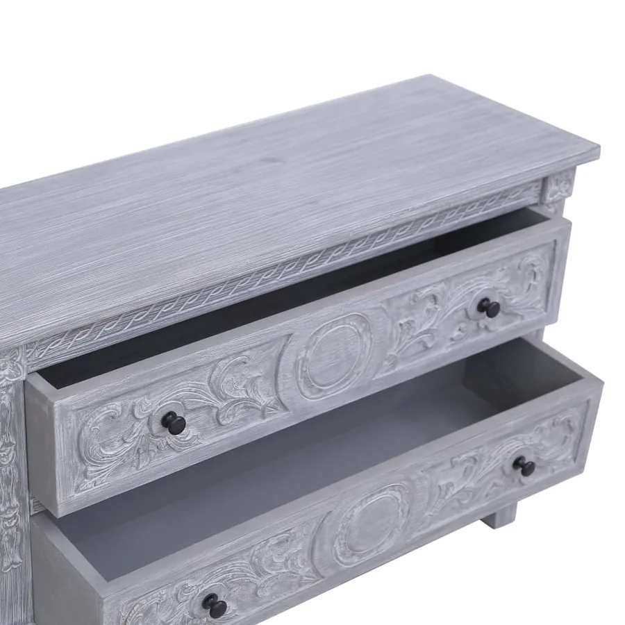 Buffet avec 2 tiroirs 90x30x60 cm Bois d'acajou massif - 8