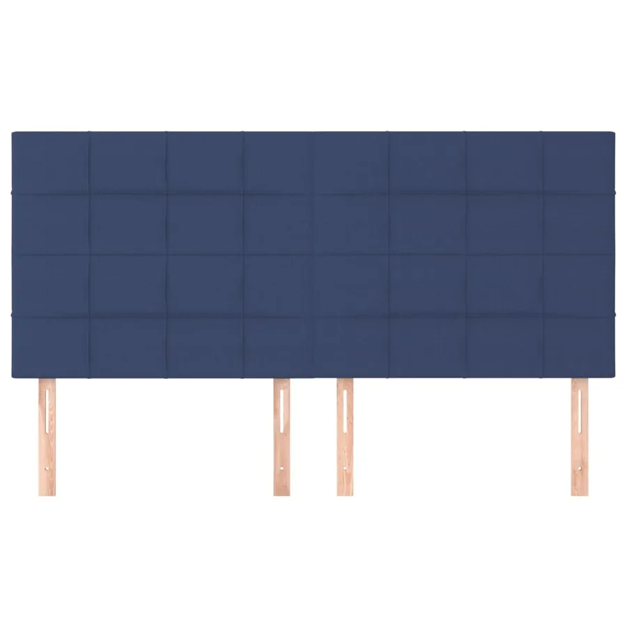 Tête de lit Bleu 200x5x118/128 cm Tissu - 3