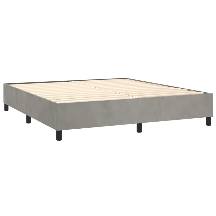 Sommier à lattes de lit et matelas Gris clair 160x200cm Velours - 4