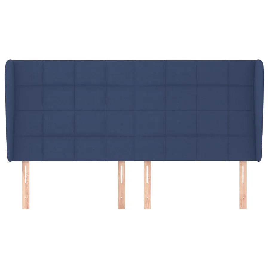 Tête de lit avec oreilles Bleu 203x23x118/128 cm Tissu - 3