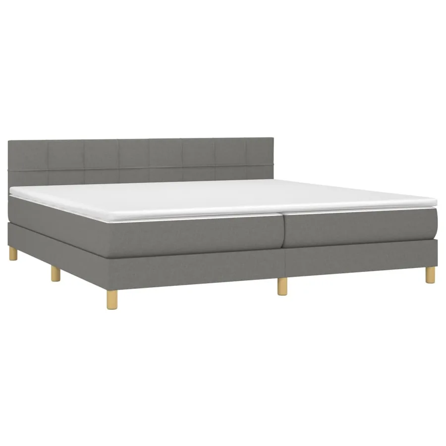 Sommier à lattes de lit et matelas et LED Gris foncé 200x200 cm - 3