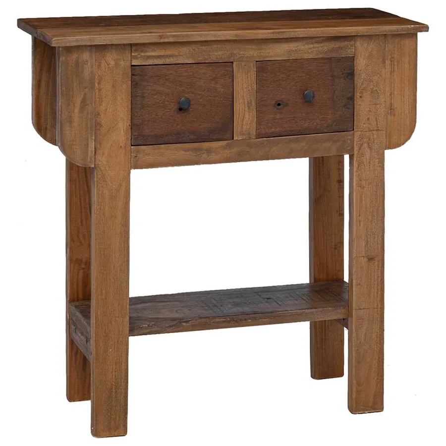 Table console bois de récupération mélangé 80x35x80 cm