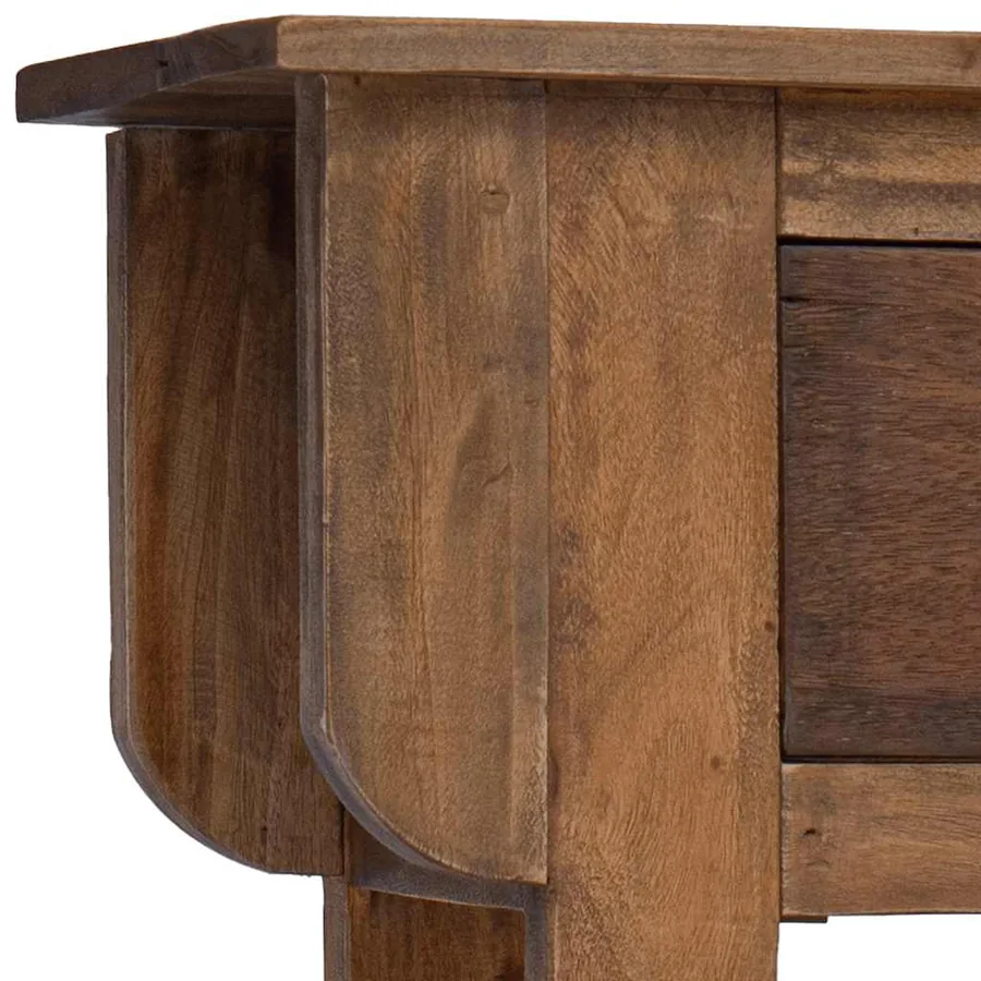 Table console bois de récupération mélangé 80x35x80 cm - 10