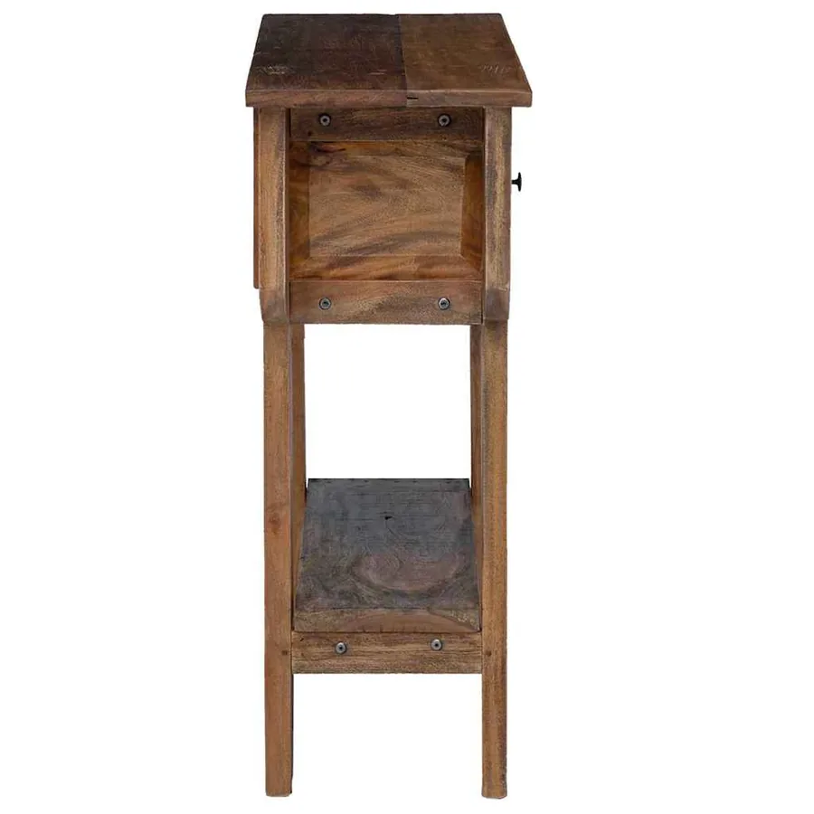 Table console bois de récupération mélangé 80x35x80 cm - 5