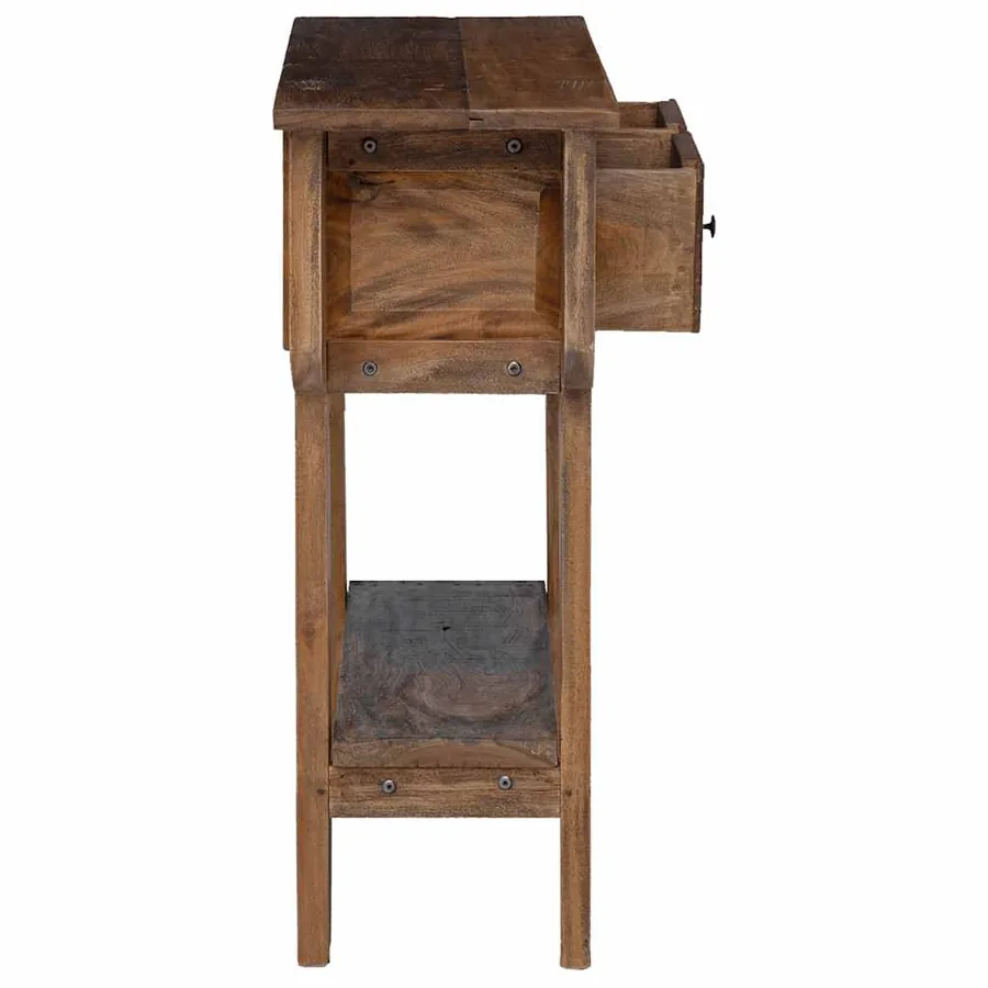 Table console bois de récupération mélangé 80x35x80 cm - 6