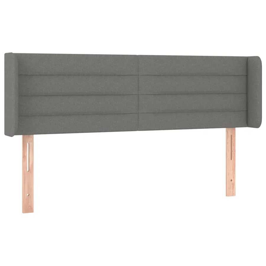 Tête de lit avec oreilles Gris foncé 147x16x78/88 cm Tissu - 2