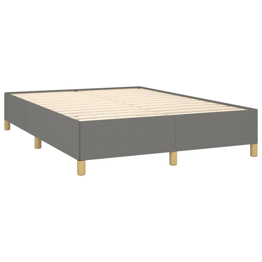 Sommier à lattes de lit avec matelas Gris foncé 140x190cm Tissu - 4
