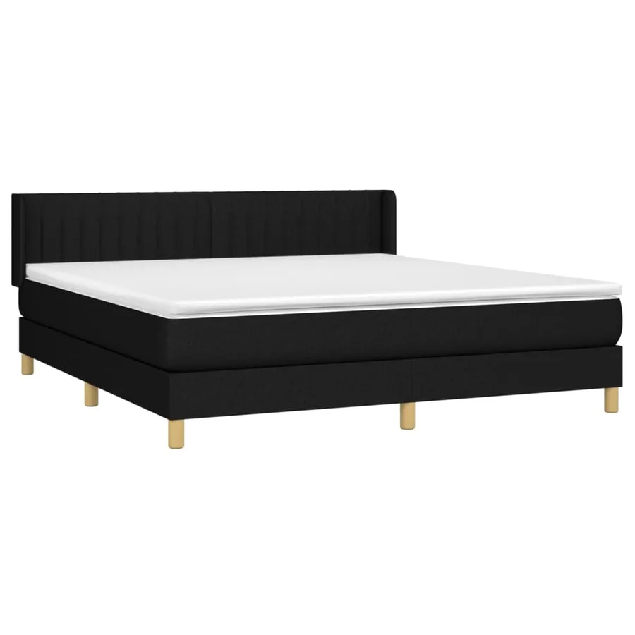 Sommier à lattes de lit avec matelas Noir 180x200 cm Tissu - 3
