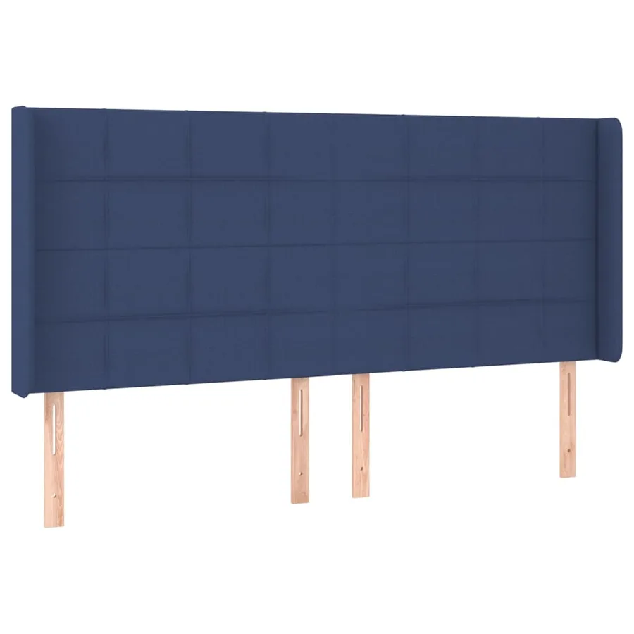 Sommier à lattes de lit et matelas et LED Bleu 200x200 cm Tissu - 7