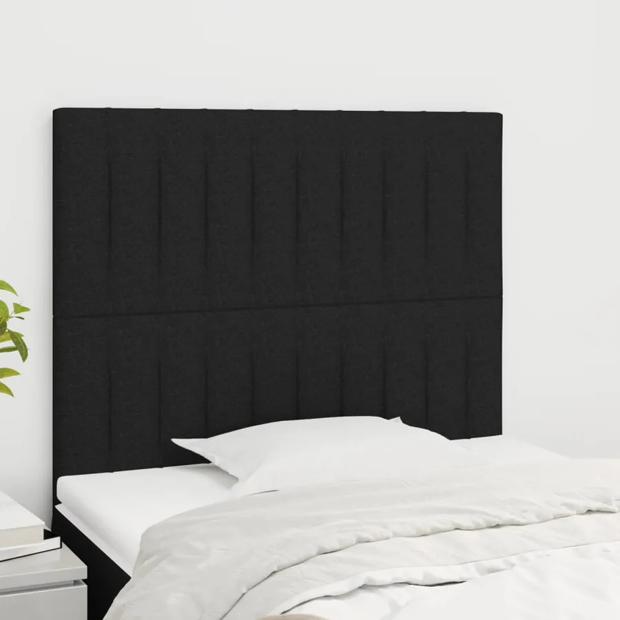 Tête de lit Noir 90x5x118/128 cm Tissu