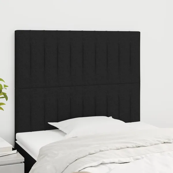 Tête de lit Noir 90x5x118/128 cm Tissu