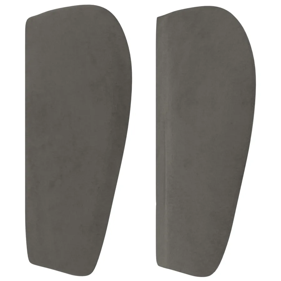Tête de lit avec oreilles Gris foncé 183x23x78/88 cm Velours - 4