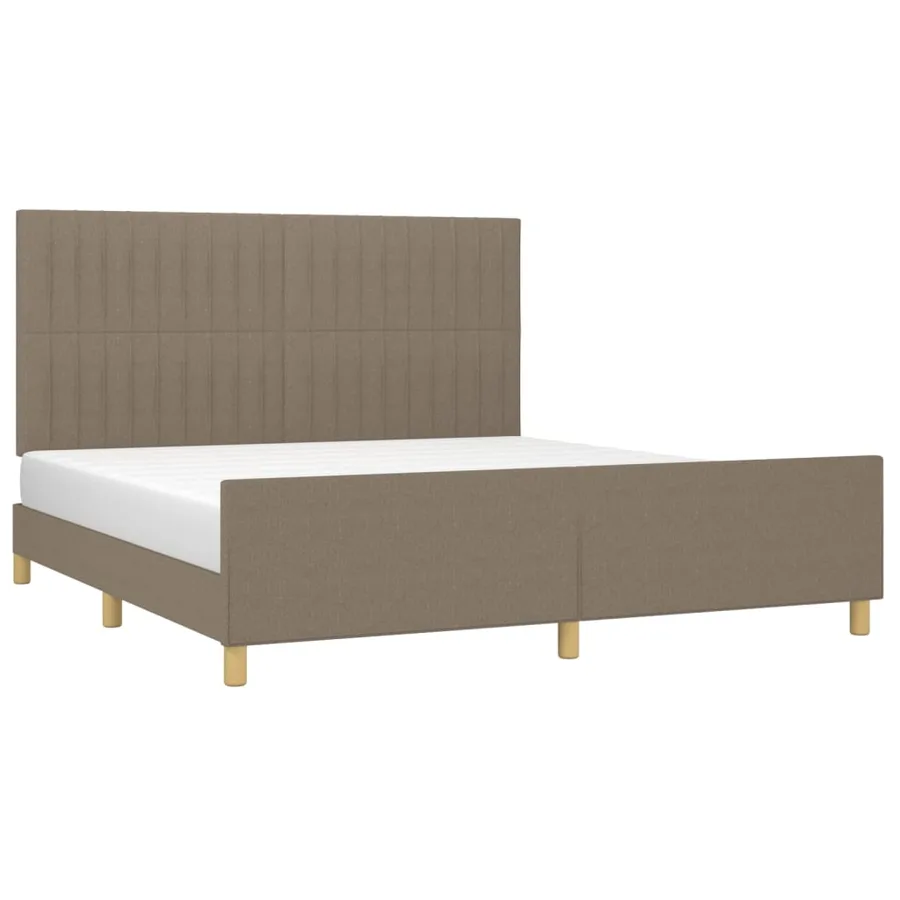 Cadre de lit sans matelas taupe 180x200 cm tissu - 3
