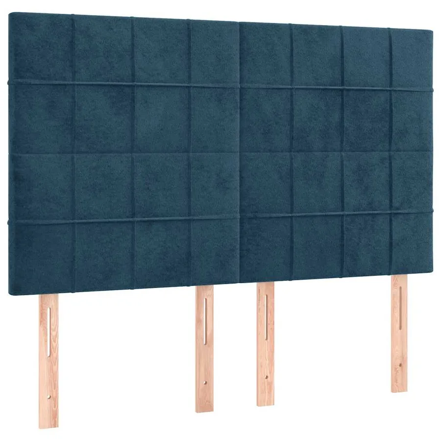 Sommier à lattes de lit matelas et LED Bleu foncé 140x190 cm - 7