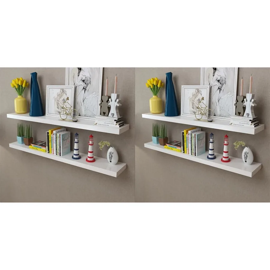 Étagères murales 4 pcs Blanc 120 cm