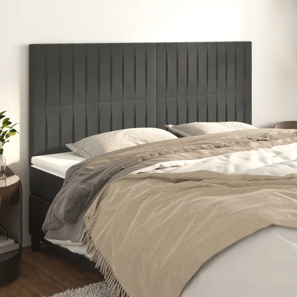 Tête de lit Gris foncé 180 x 5 x 118/128 cm Velours