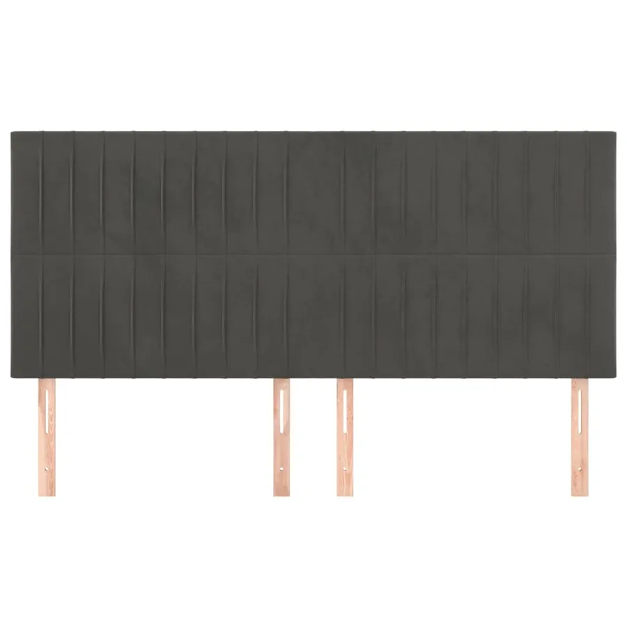 Tête de lit Gris foncé 180 x 5 x 118/128 cm Velours - 3