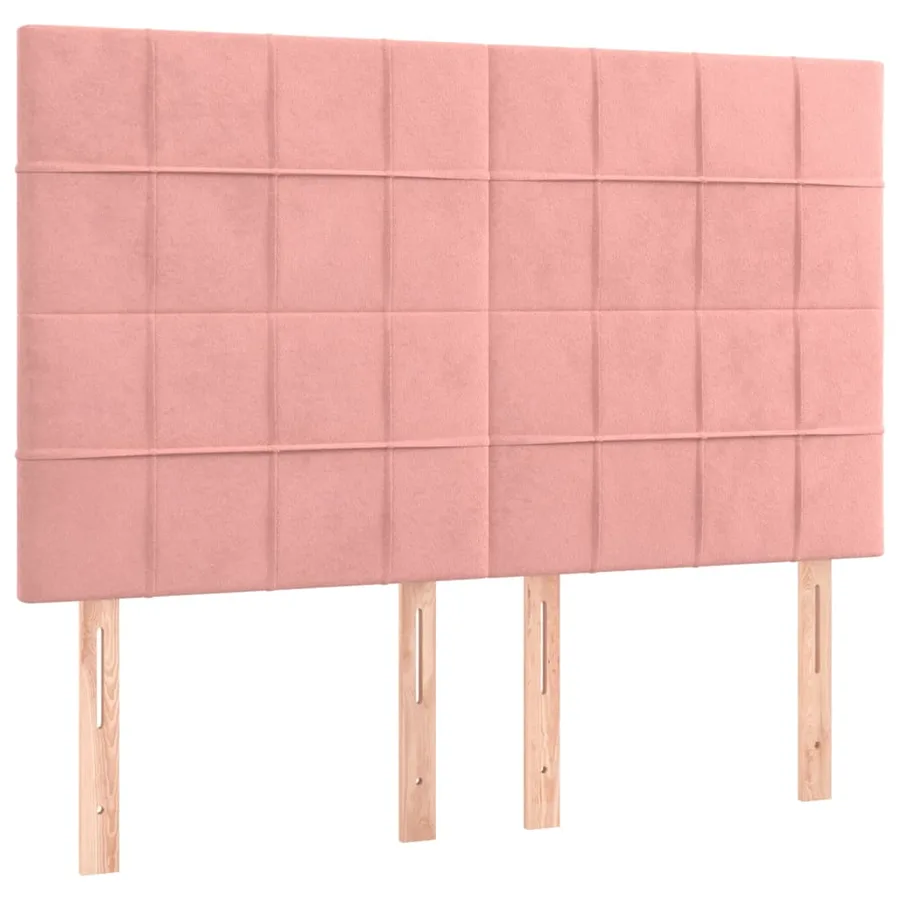 Cadre de lit sans matelas rose 140x190 cm velours - 8